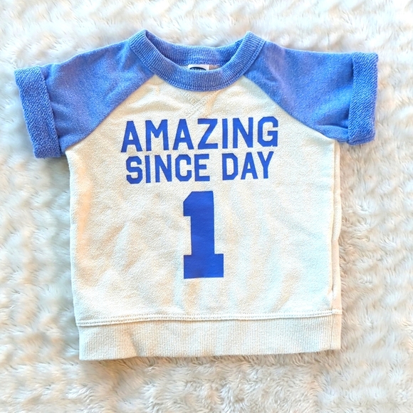Old Navy | Crew-Neck Graphic "Amazing Since Day 1" Baby Girls Pullover - Picture 1 of 9